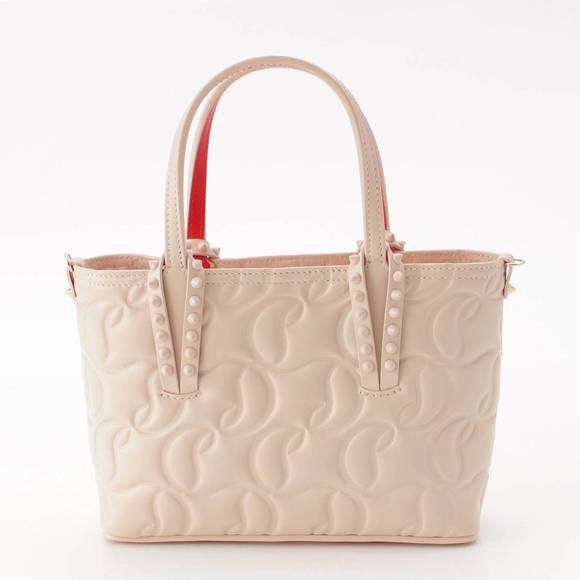 Christian Louboutin Cabata Studded Shoulder Pink Mini Handbag - Picture 4 of 9